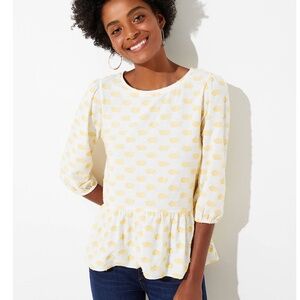 LOFT Clip Dot Peplum Top